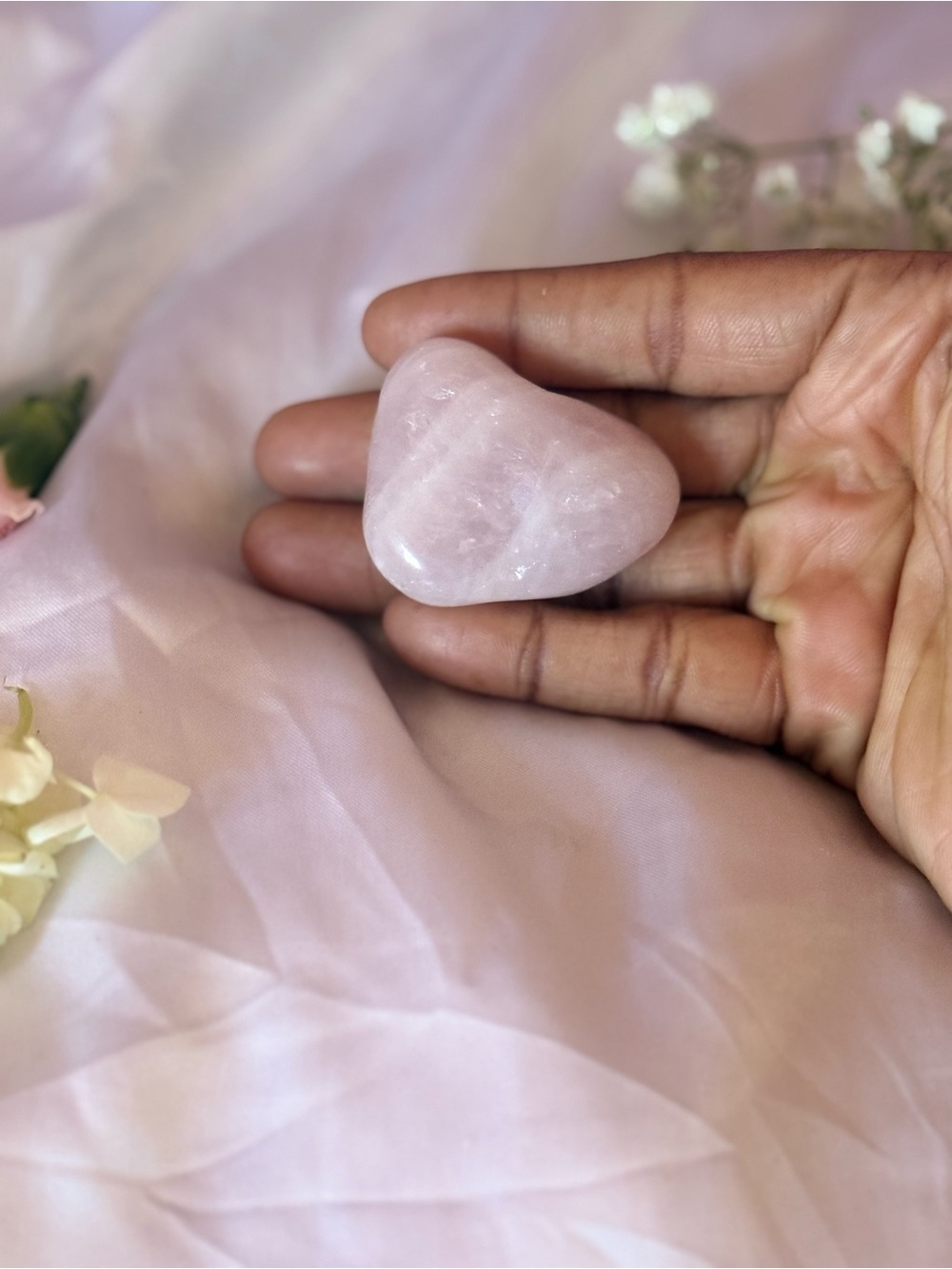 Rose Quartz Palm Stone | Self Love Pink Crystal Pocket Stone Gift